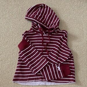 Cropped striped hoodie
